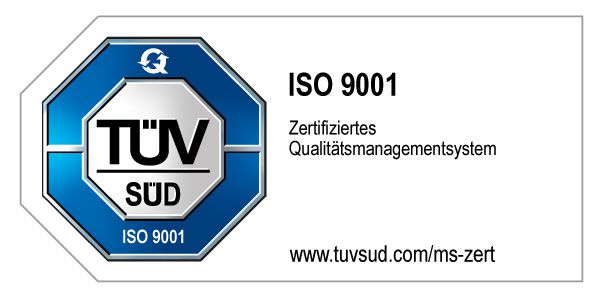 Logo TÜV Süd ISO 9001 Qualitätsmanagement